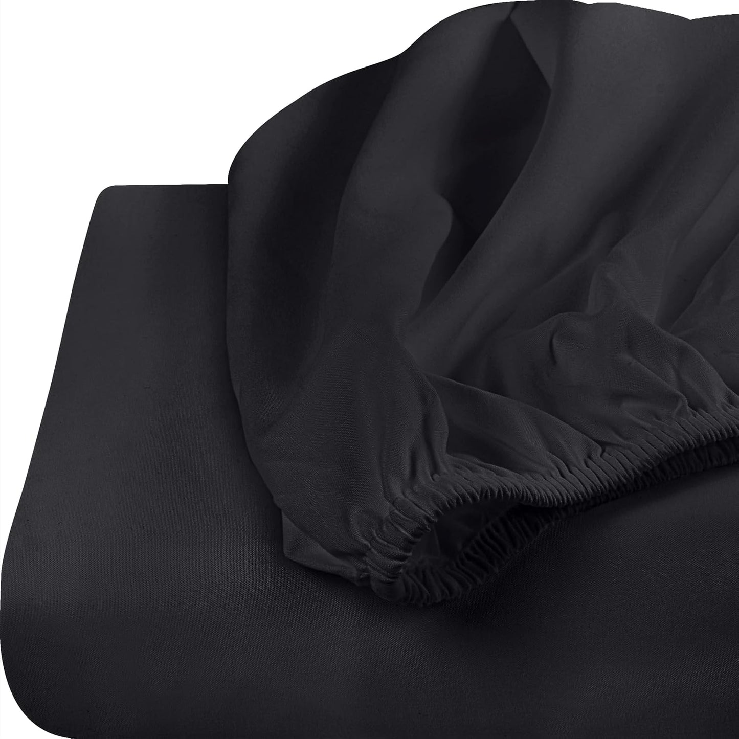 Utopia Bedding Queen Fitted Sheets - Soft Brushed Microfiber - Deep Pockets - Fade & Shrinkage Resistant - Black