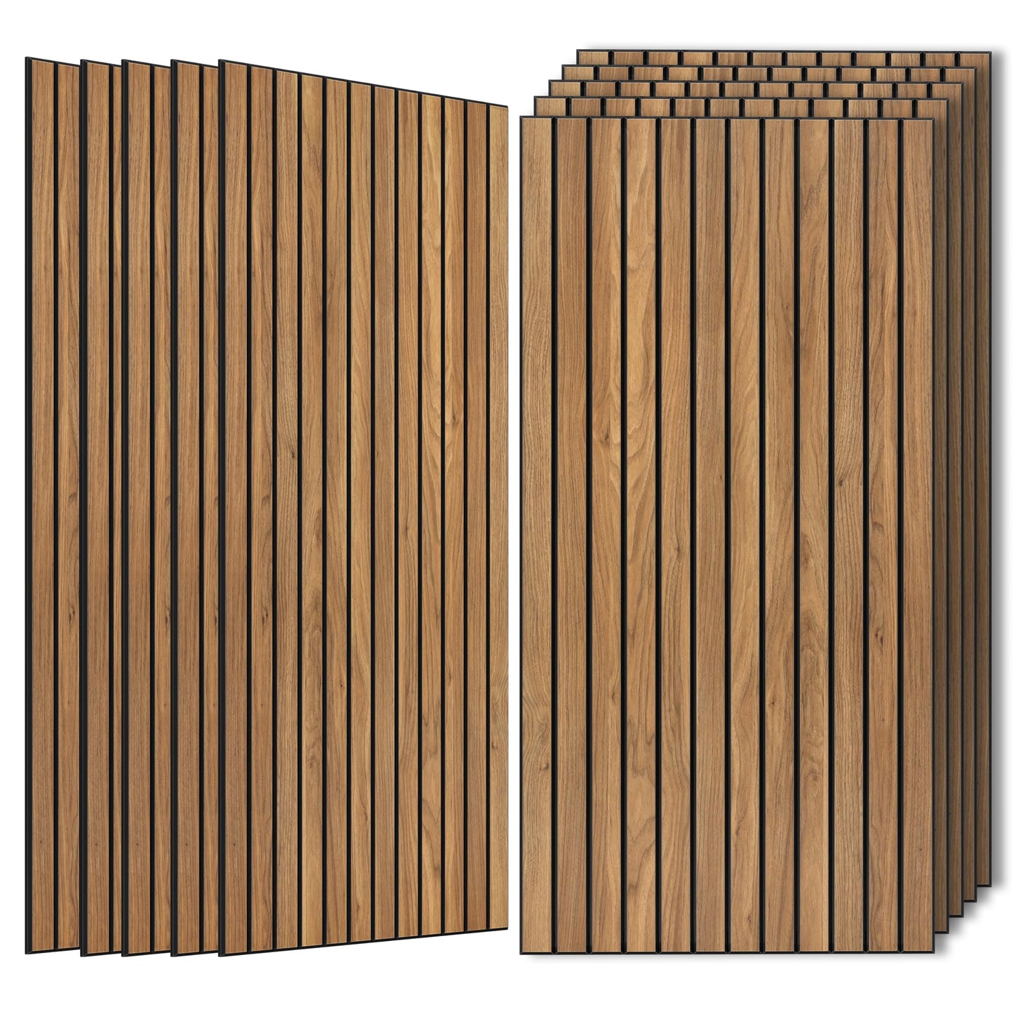 Wood Veneer Sound Panels, 10 Pack 47.2”x23.6” Wall Panels, Decorative Acoustic Panels for Walls, for Office,Home Theater,Studio,Living Room,Rustic Teak