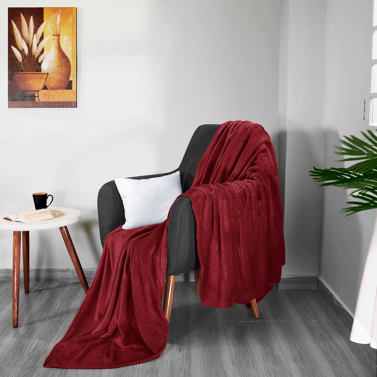 Utopia Bedding Fleece Blanket - Luxury Burgundy Queen Size Microfiber | Soft & Anti-Static (90x90 Inch)