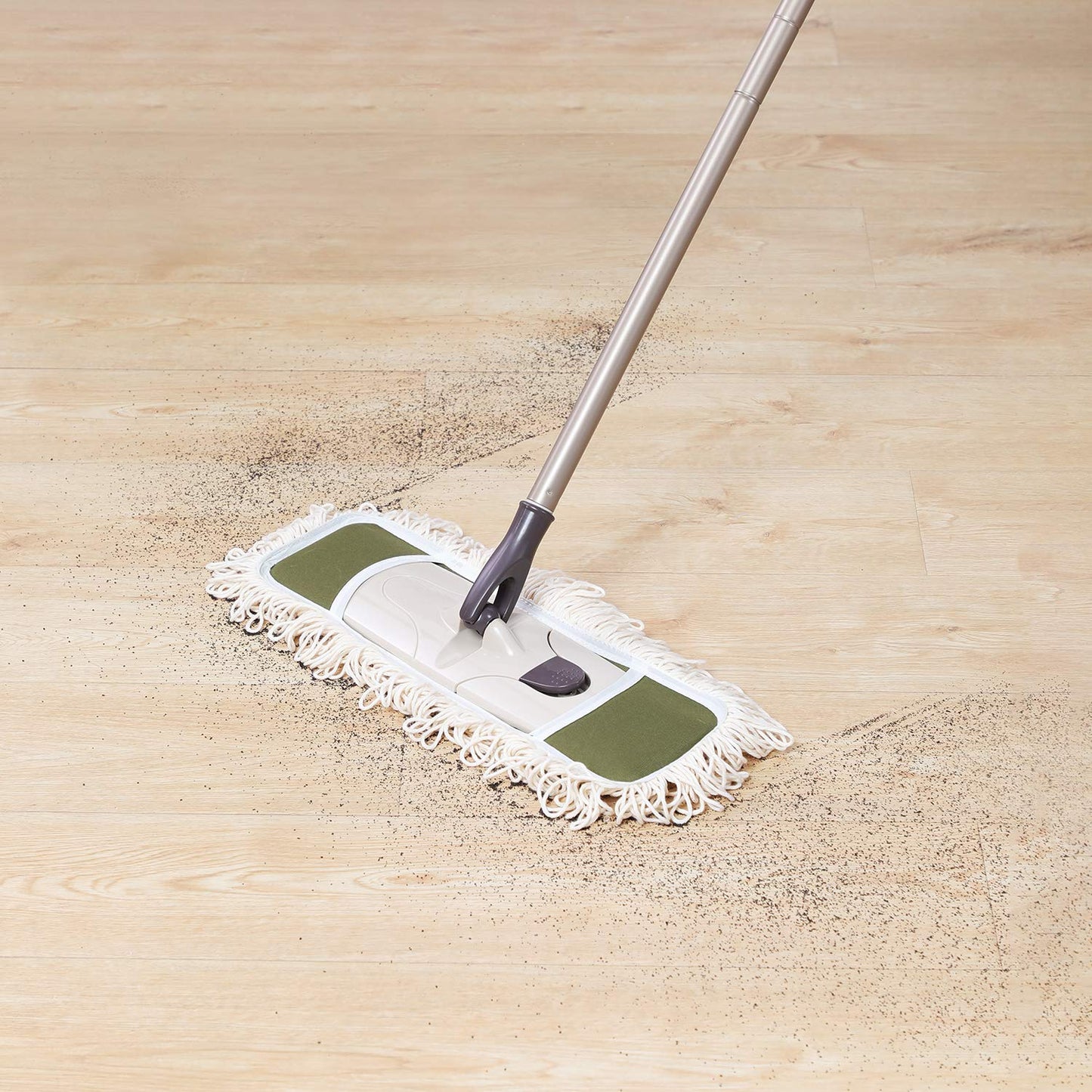 Eyliden Dust Mop with 2 Washable Pads for Hardwood & Tile Floors | 32.9"-52.6" Adjustable Handle, 360° Swivel, One-Touch Pad Release | Wet Dry Floor Cleaning Push Broom