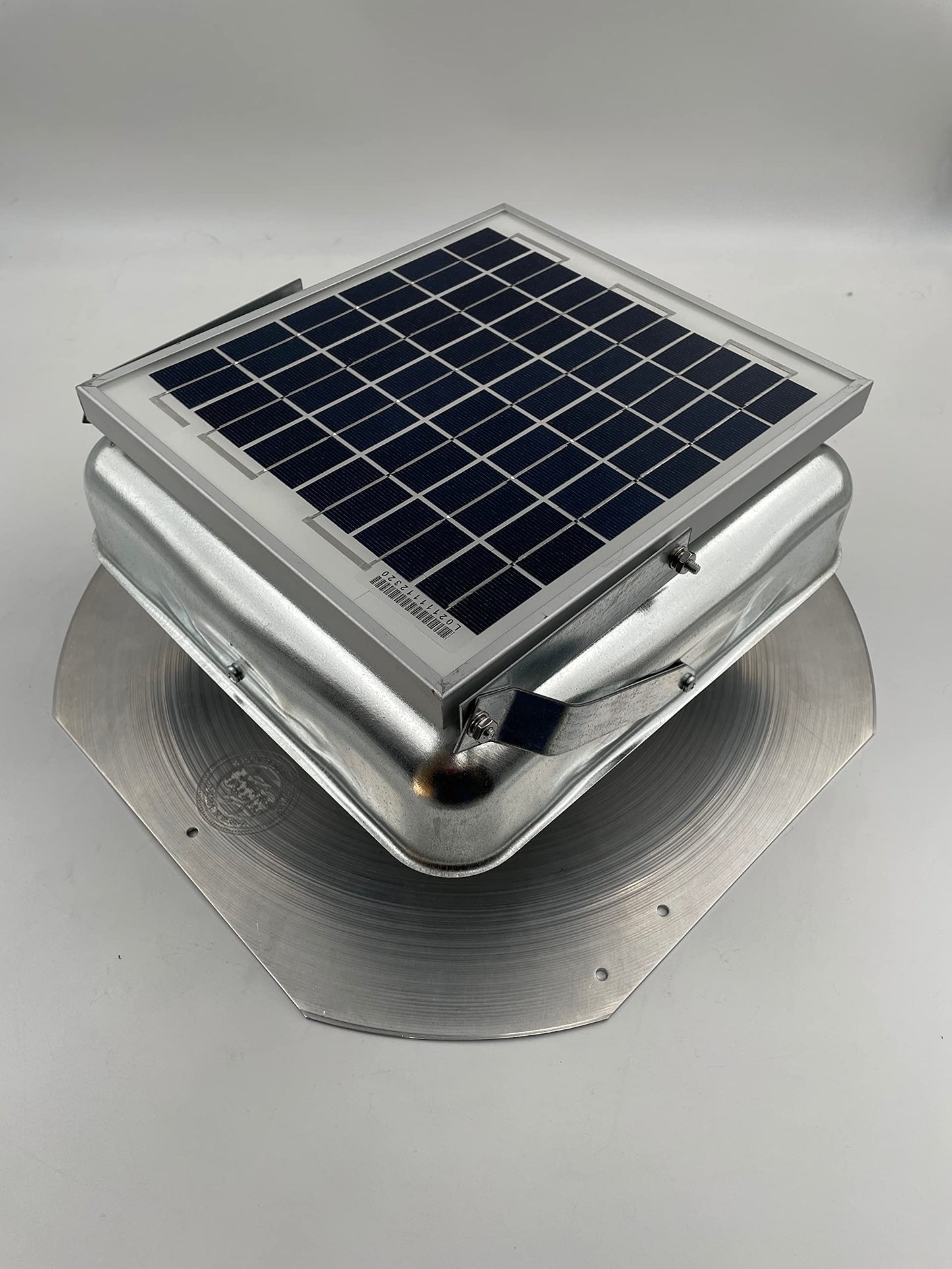 Solar Mega RoofBlaster 2.0 with Galvanized Vent (Adjustable Solar Panel Mount) | Solar Attic Vent | Solar Roof Vent | Solar Roof Attic Fan | New & Improved Design