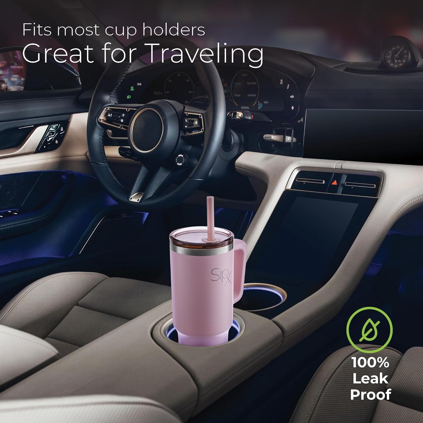 SIPX™ Insulated Tumbler 40 oz - Vacuum-Sealed Stainless Steel, Leakproof Design | Perfect for Iced Coffee & Travel - Pink