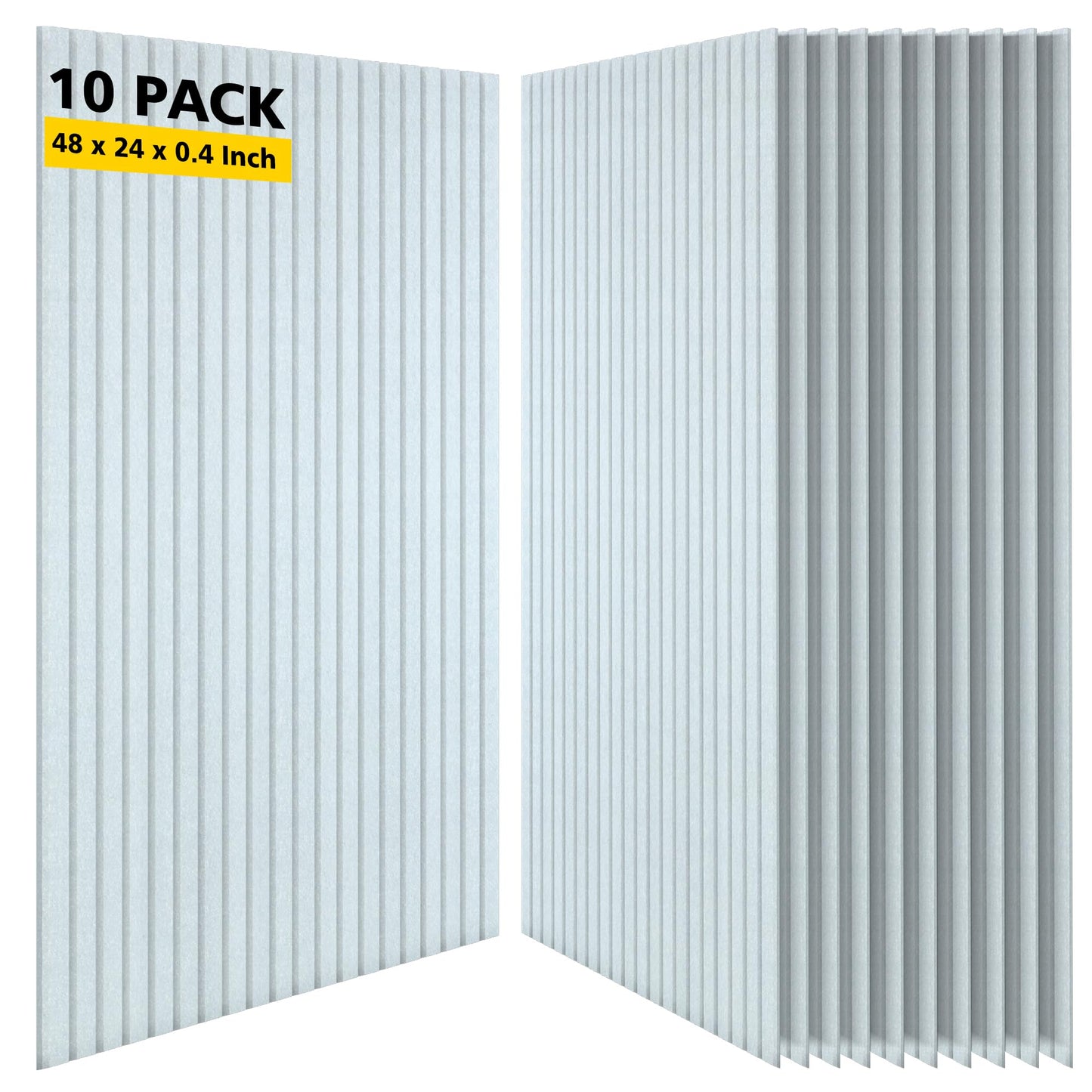 AUTORIFIC Acoustic Panels,10 Pack Sound Panels Noise Reducing for Walls,47.2"x23.6"x0.35" Soundproof Wall Panels,High-Density Acoustic Wall Panels,Decorative Wall Sound Absorbing Panel,White
