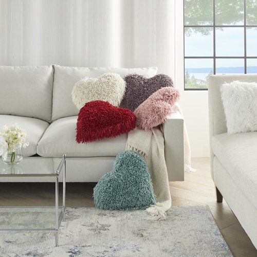 Mina Victory Shag Indoor Lavender 18" x 18" Throw Pillow