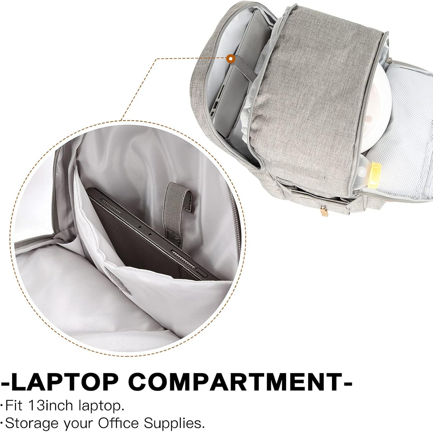 Backpack Backpack 13 Inch MOMIGO Breast Pump - Cooler and Moistureproof Bag Double Layer for Mother Outdoor Working