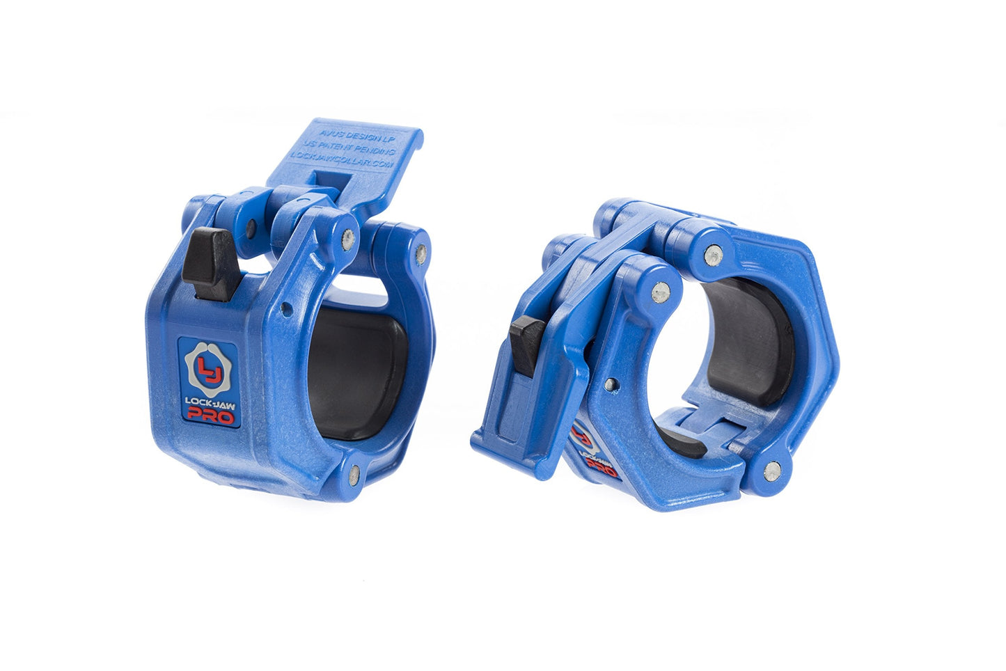 Lock-Jaw PRO 2 Barbell Collars Olympic Barbell Clamps 2 Pcs – Heavy Duty Bar Clamps for 2” & 50mm Olympic Bars – Secure Weight Bar Clamps for Strength Training & Home Gym Accessories – Blue