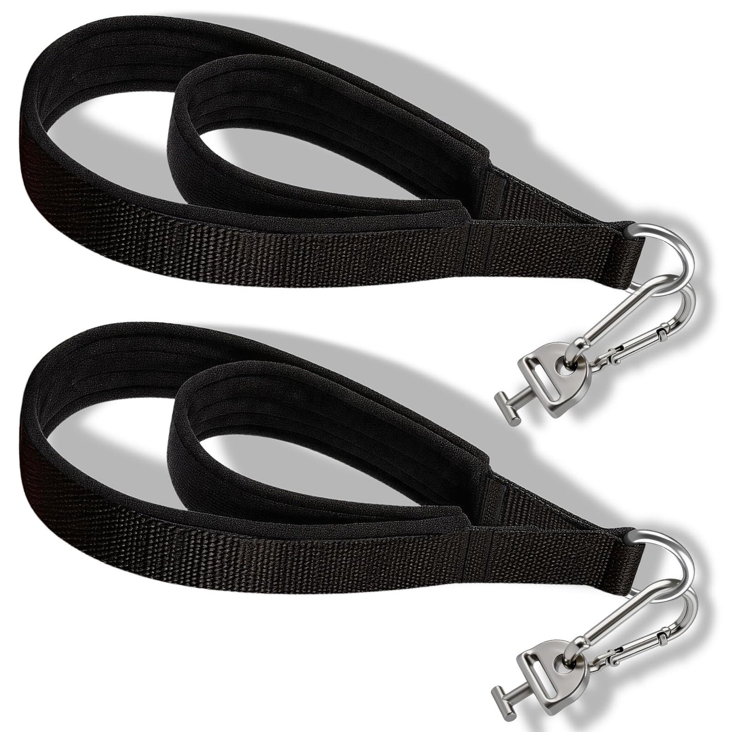 Pilates Loops Compatible with Tonal Smart Home Gym, Double Loop Soft Lined Pilates Straps with T Lock Adapter, W/Snap Hooks, D-Ring Straps for Home Gym & Yoga Workout Accessories (2Pcs)