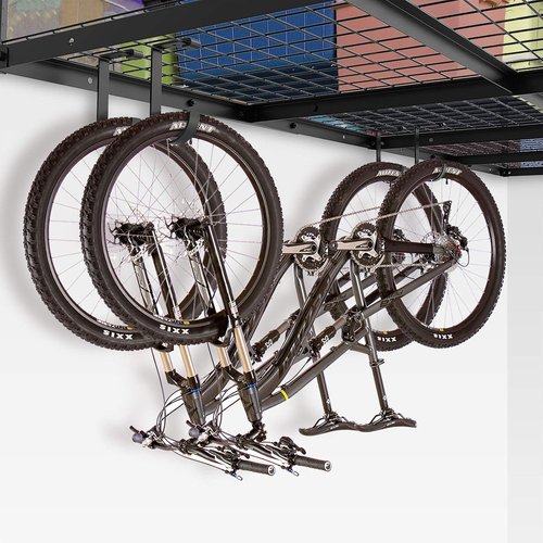 FLEXIMOUNTS 4-Pack Flat Hook Storage Accessories - Max 50lbs Capacity for Garage Ceiling Racks | Black