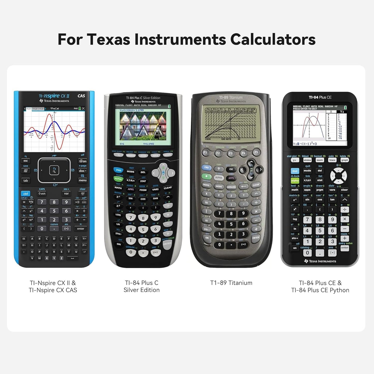 MOSHOU TI-84 CE,TI-84 3+, MP3 Players(2 Pack) Mini USB Adapter for Plus Plus Series Graphing Calculators,USB C to Mini
