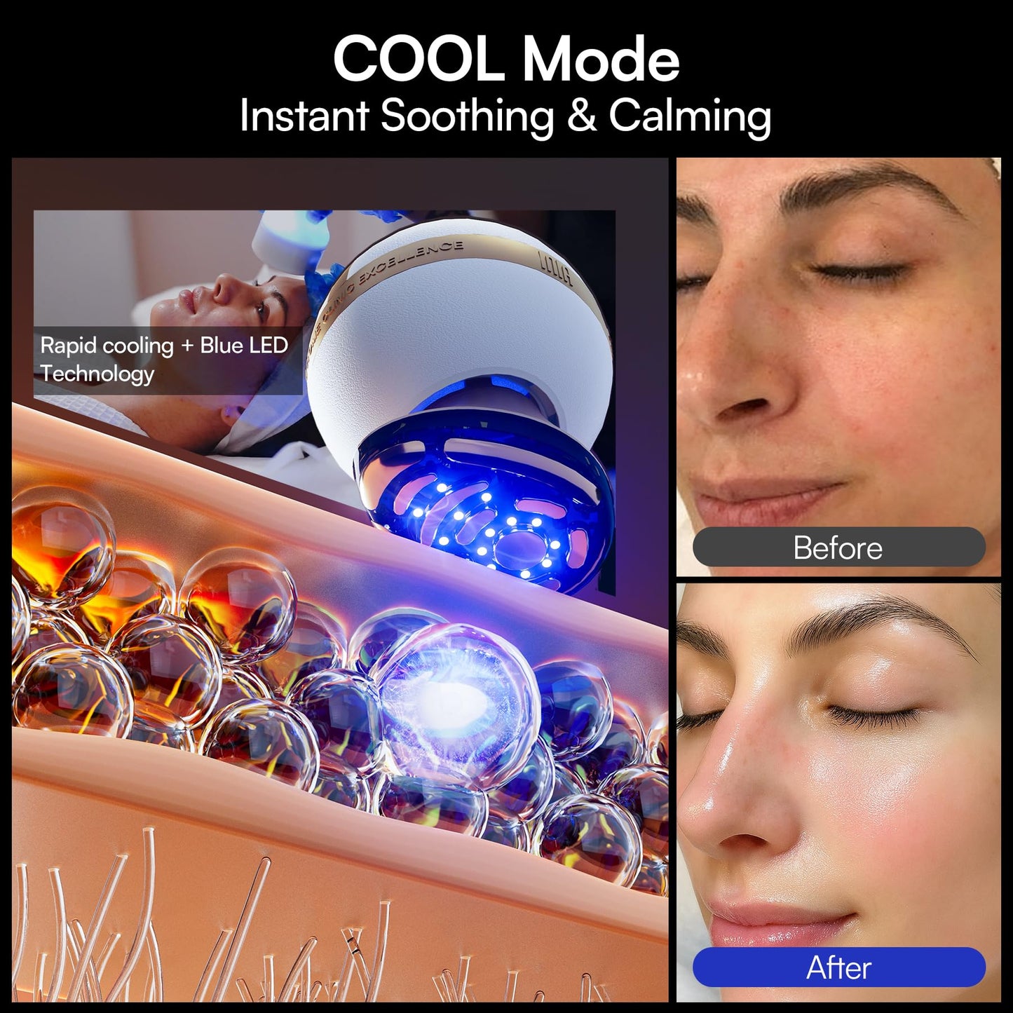 INIA SPHERA Upgraded 8-in-1 Microcurrent Facial Device for Face & Neck – Red Light, Thermal & Cooling Beauty Tool, 5 Custom Modes, At-Home Skin Stimulation & Glow Care Skincare Tool