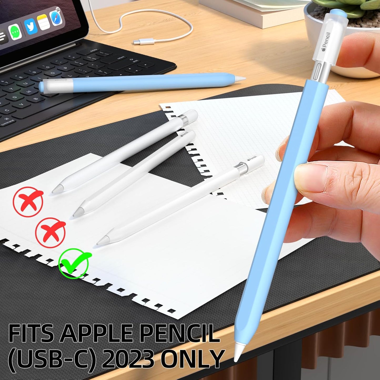 AZF Compatible with Apple Pencil USB C case, Non-Slip Silicone Sleeve Protective Cover for Apple Pencil (USB-C)