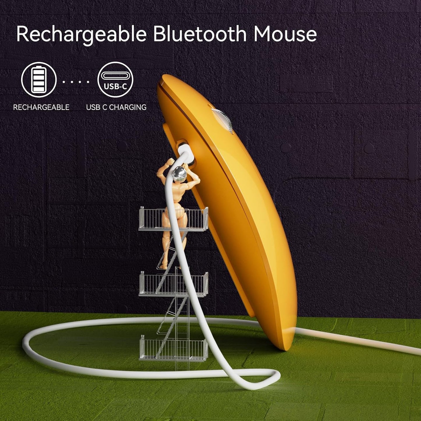 TENMOS M18 Bluetooth Mouse, USB C Rechargeable Wireless Mouse, Triple Mode (Dual Bluetooth+USB) Computer Silent Mice