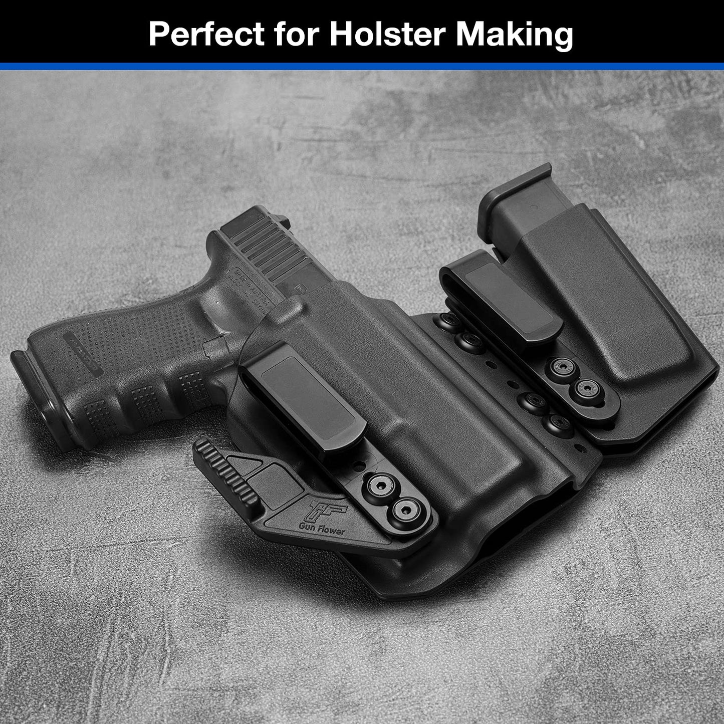 Universal Holster Clip – Fits 1.5" & 1.75" Belts – Tuckable IWB/OWB Belt Clip Hook for Kydex/Leather/Hybrid Holsters & Sheath – 5 Hole Adjustable Mounting – Includes Hardware