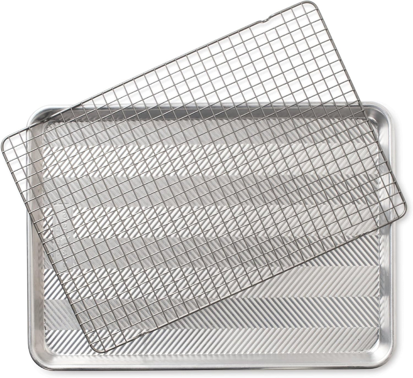 Nordic Ware Half Sheet Pan - Oven Safe Grid for Perfect Baking | 1 Pack, Natural Finish