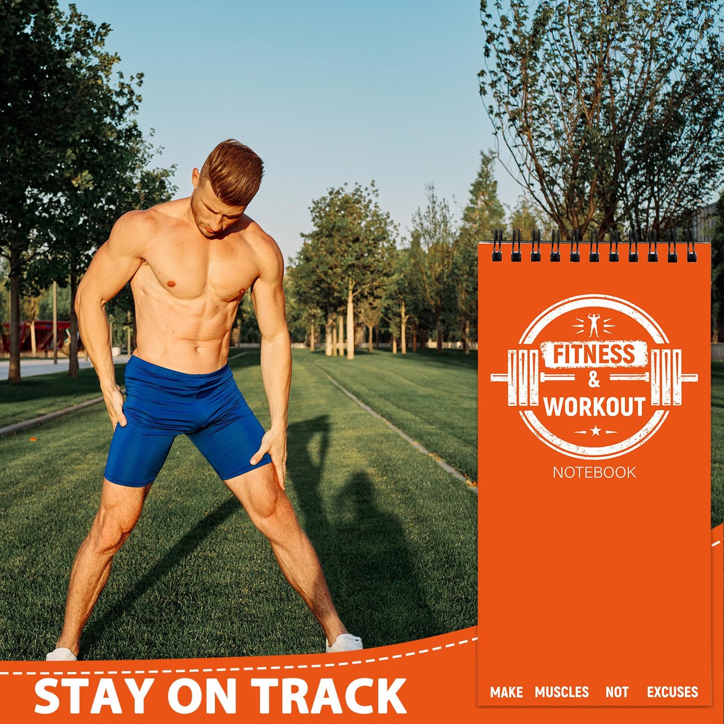gisgfim 3 Pcs Fitness Journal for Men Women Workout Lifting Log Book Planner 4x8 Inch 70 Sheet/Pad Workout Notebook to Track Weight Loss Exercise Training Notebook Planner for Bodybuilding Gym