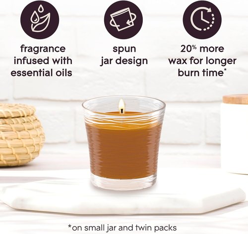 Glade Scented Candle Jar - Cashmere Woods Air Freshener with Essential Oils | 4.08 Oz, 2 Count