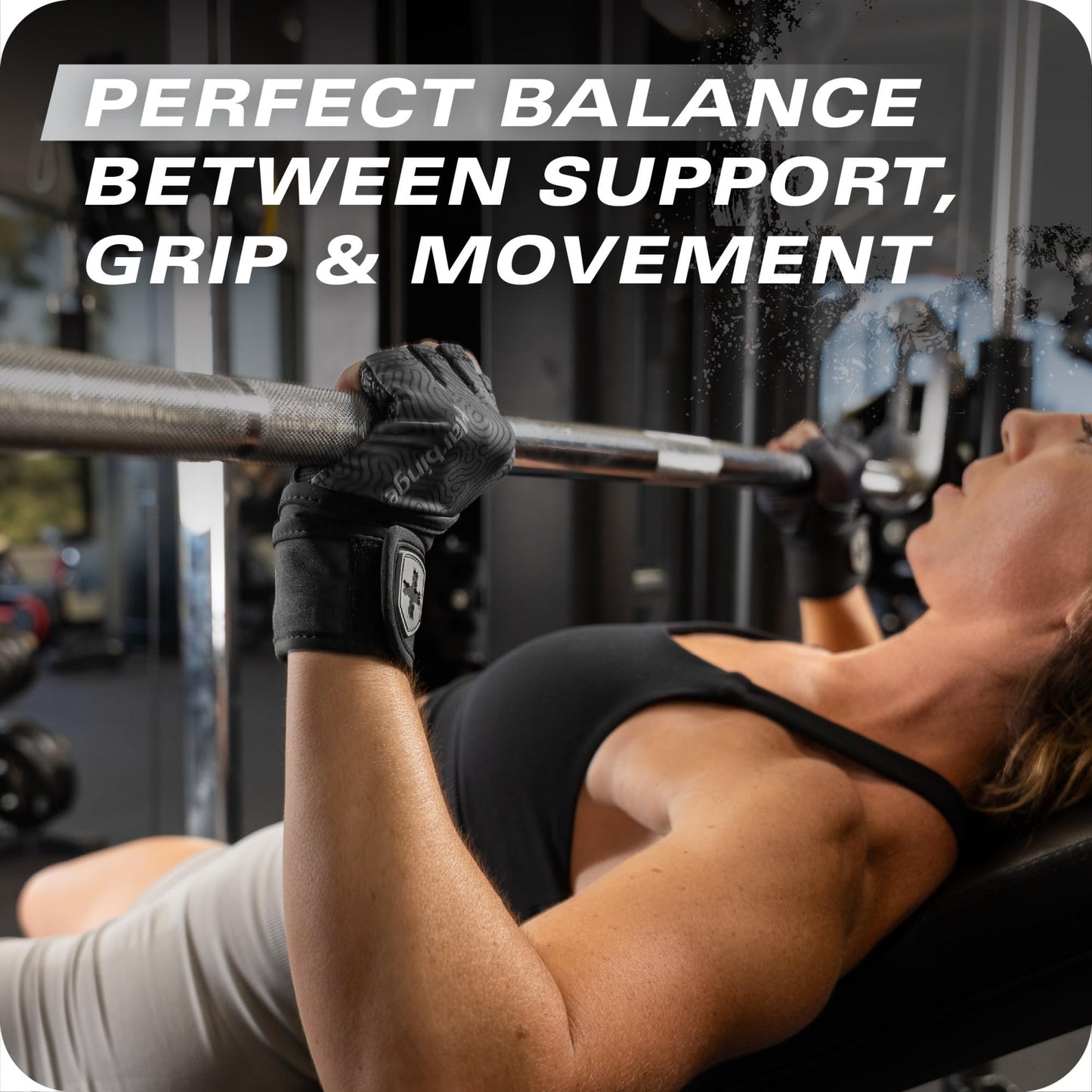Harbinger Pro Wristwrap Gloves 3.0 - Enhanced Grip, Superior Wrist Support, Breathable 4-Way Stretch Lycra, Durable Leather Palm, Half-Finger Design for Weightlifting, Fitness Training, Large, Women's