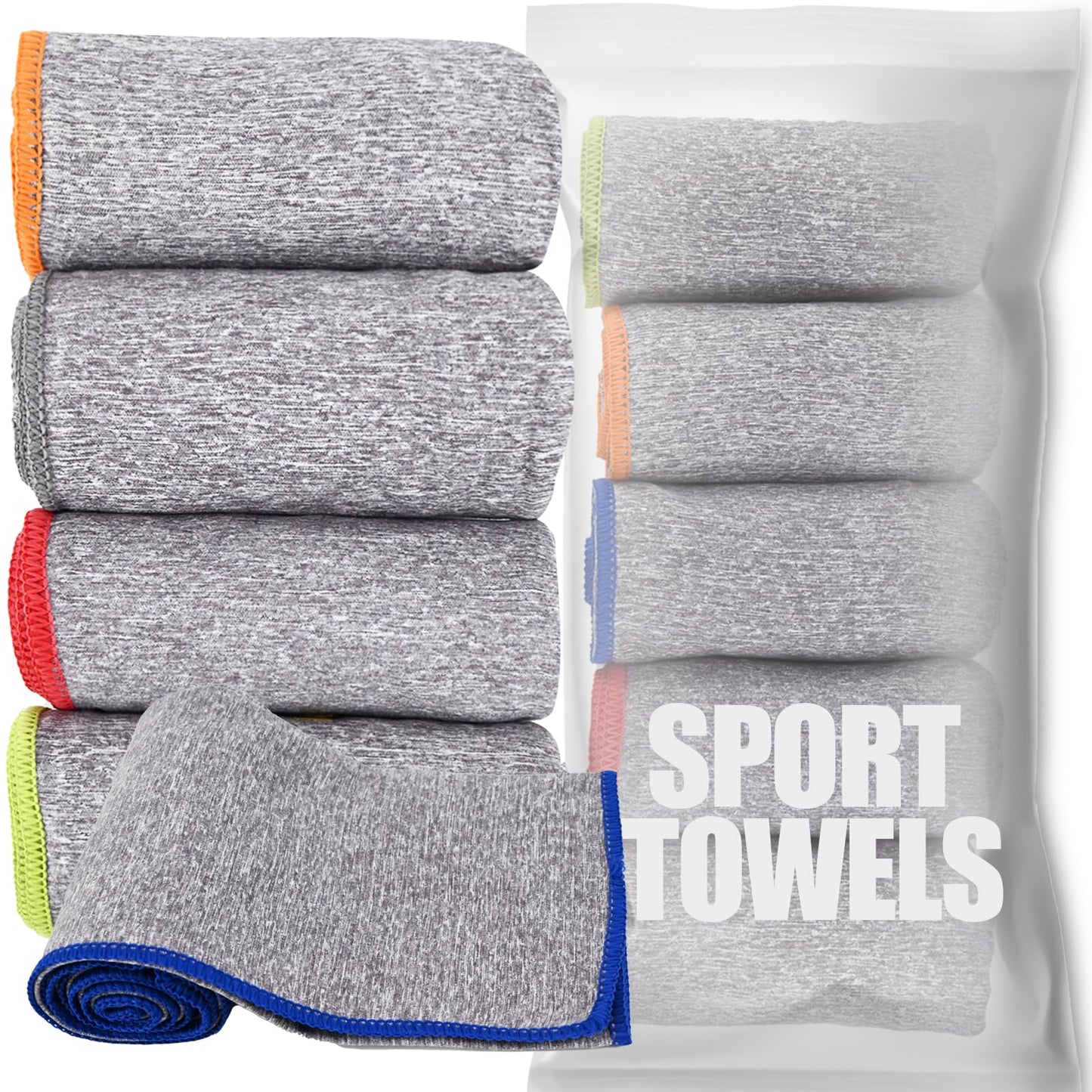 Vnoss Microfiber Quick Dry Gym Towel, Lint Free Odor-Free Absorbent Fiber, Fast Drying, Men & Women Workout Gear for Body Sweat, Working Out, Towels (Grey, 5Pack - 16 * 27Inch)