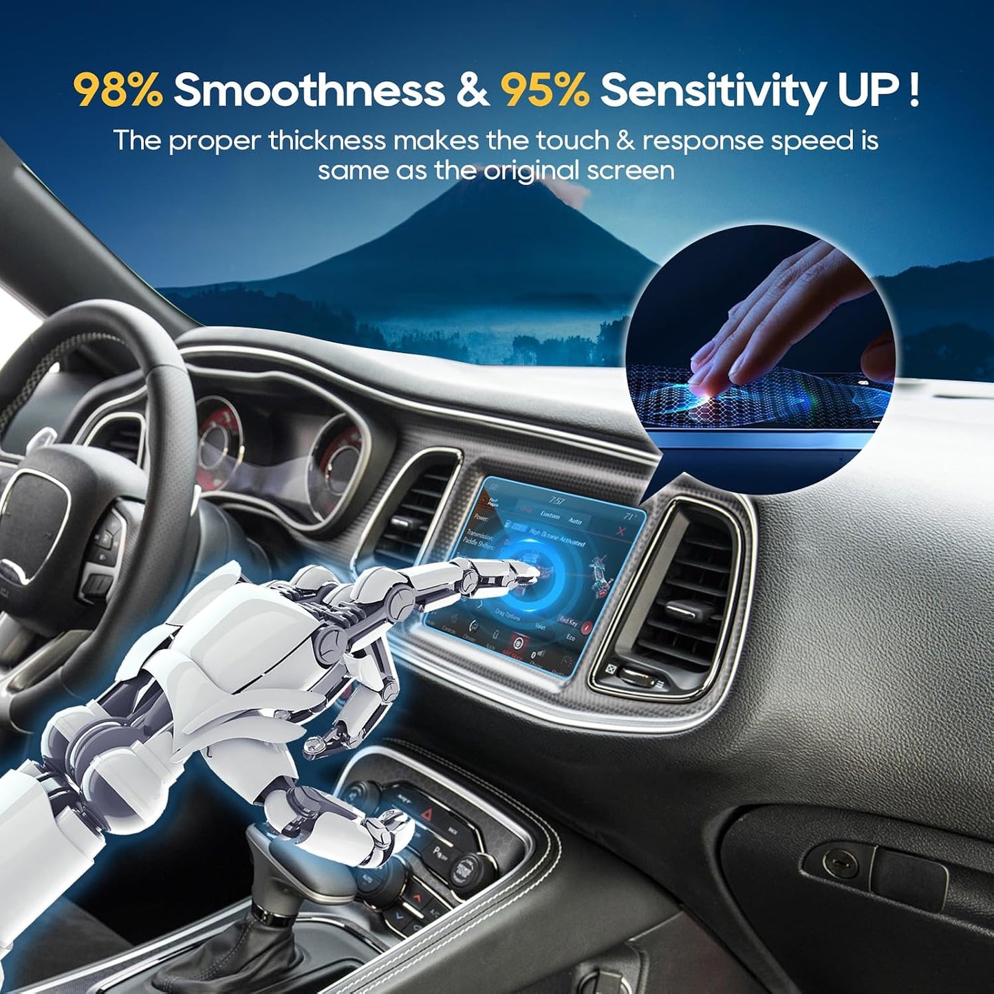 2017-2018 8.4 Inch, 9H LFOTPP Car Navigation Screen Protector for Compass Uconnect Tempered Glass Hardness Car