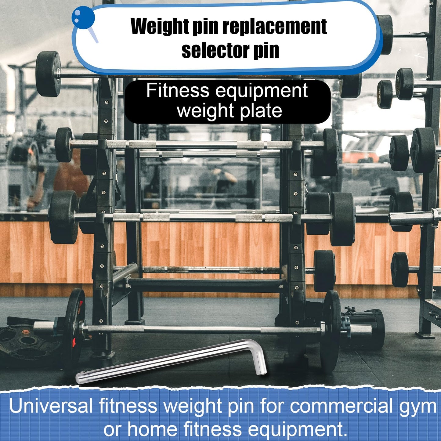 NQEUEPN Weight Stack Pin, 3/8 Inch Diameter 6 Inch Weight Loading Pin L Shaped Pin Tensile Weight Stack Extender Pin Weight Selector Pin Gym Pin Fitness Gym Equipment for Home Gym