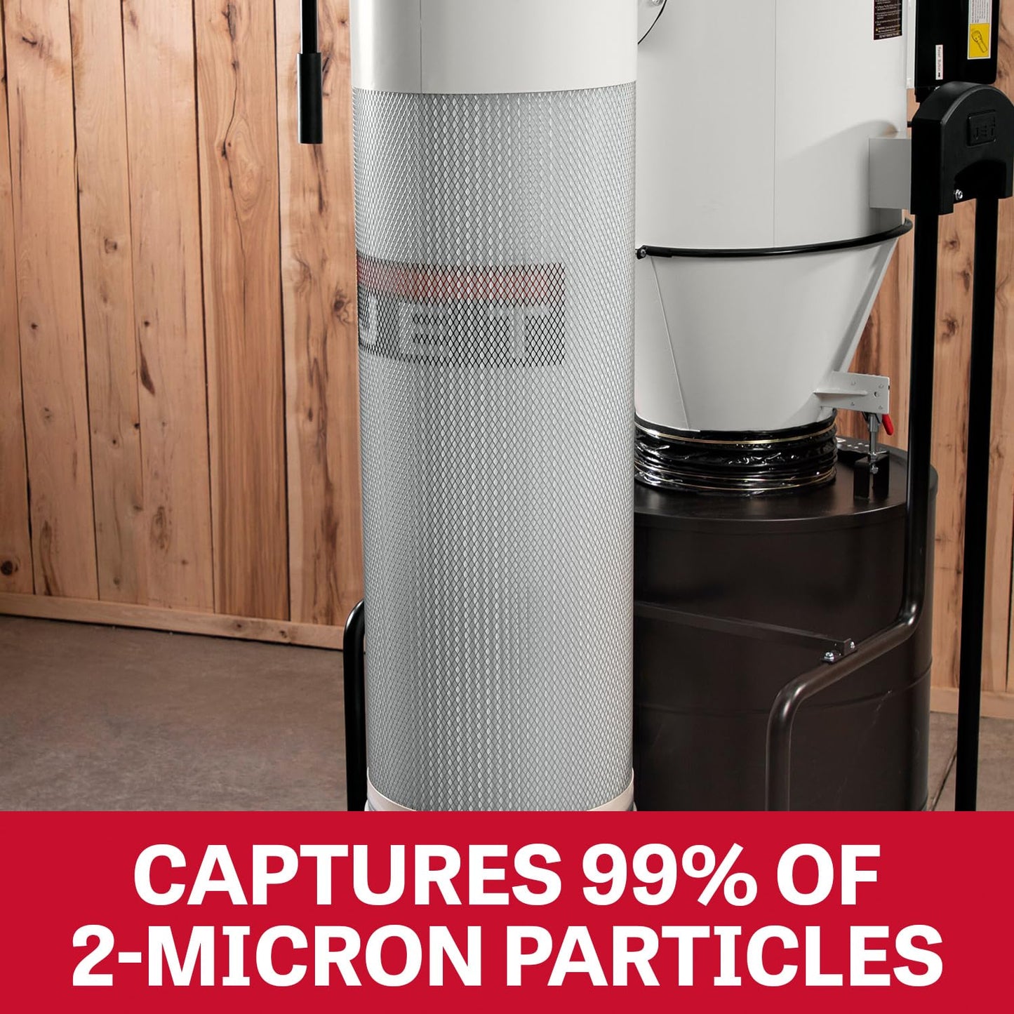JET Cyclone Dust Collector, 2-Micron Filter, 3 HP, 230V 1Ph (Model JCDC-3)