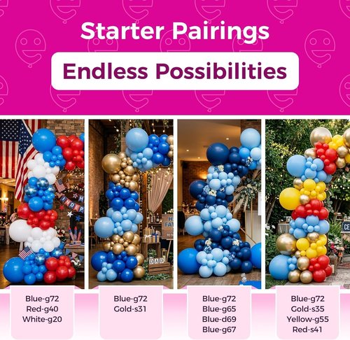 Bezente Royal Blue Latex Party Balloons - 100 Pack of 12-Inch Matte Balloons for Graduation & Weddings