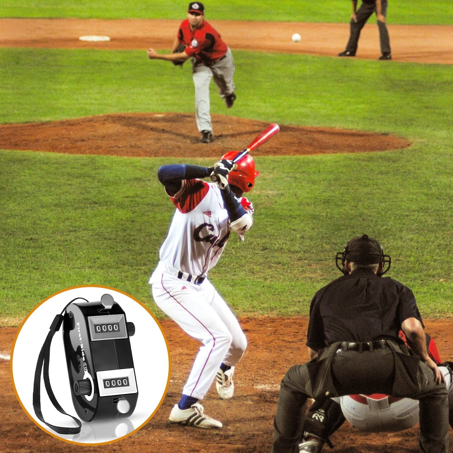 Flutesan 2 Pieces Black Dual Pitch Counter Tally Click Counter Score Tracker Digital Counter Umpire Baseball Pitch Counter Clicker Handheld Pocket Score Keeper to Avoid Violating League Rules