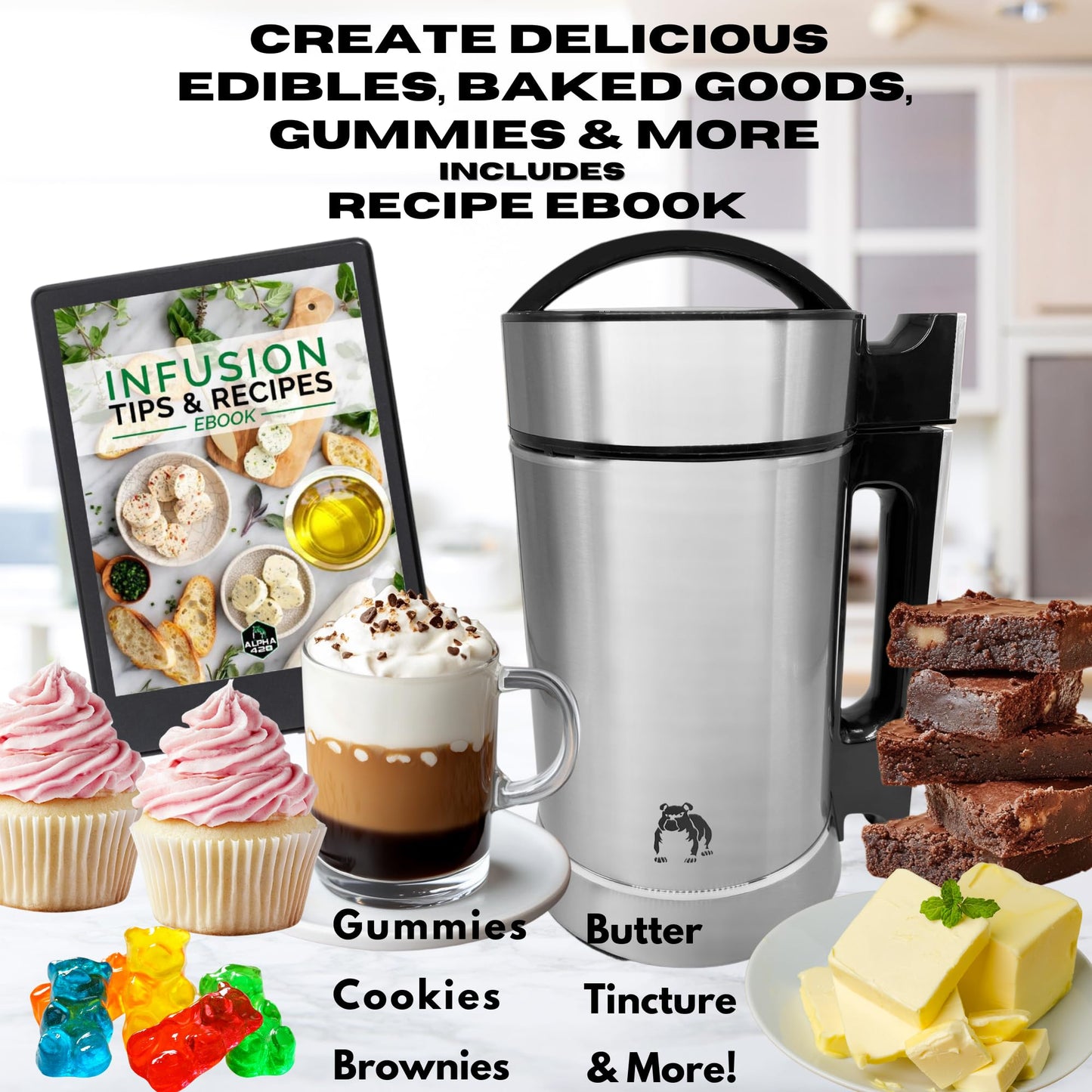 Decarboxylator Infuser Machine, Butter Machine, Magic Infuser, Decarboxylation Decarb Infusion, Botanical Extractor, Make Magical Herbal Infusions Butter, Oil or Tincture, Kit Includes Butter Mold