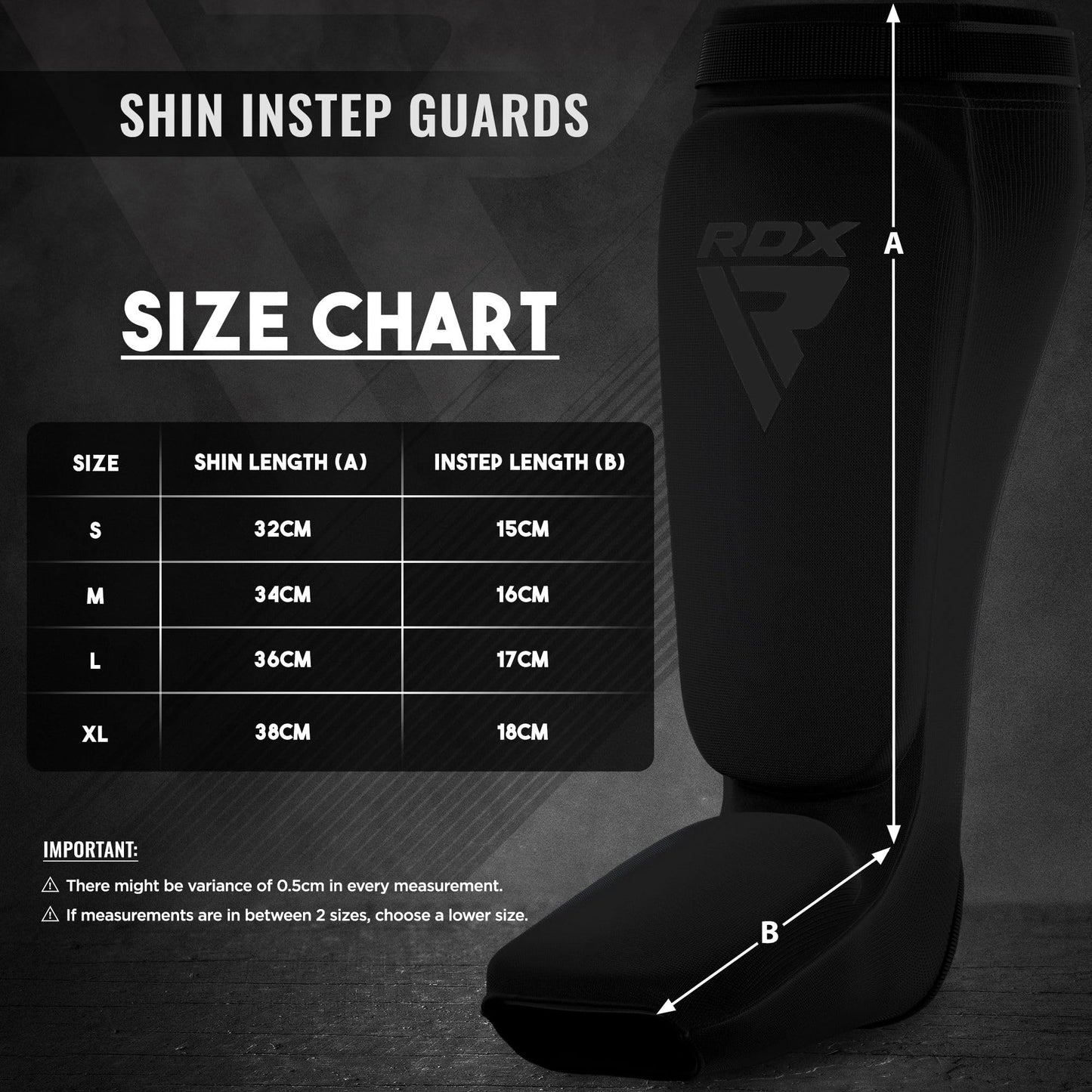 RDX Shin Guards Kickboxing Muay Thai, SATRA Approved, MMA Leg Instep Protection Pads, Sparring Training Martial Arts Boxing, Elasticated Padded Protector, Karate BJJ Taekwondo Gear, Men Women
