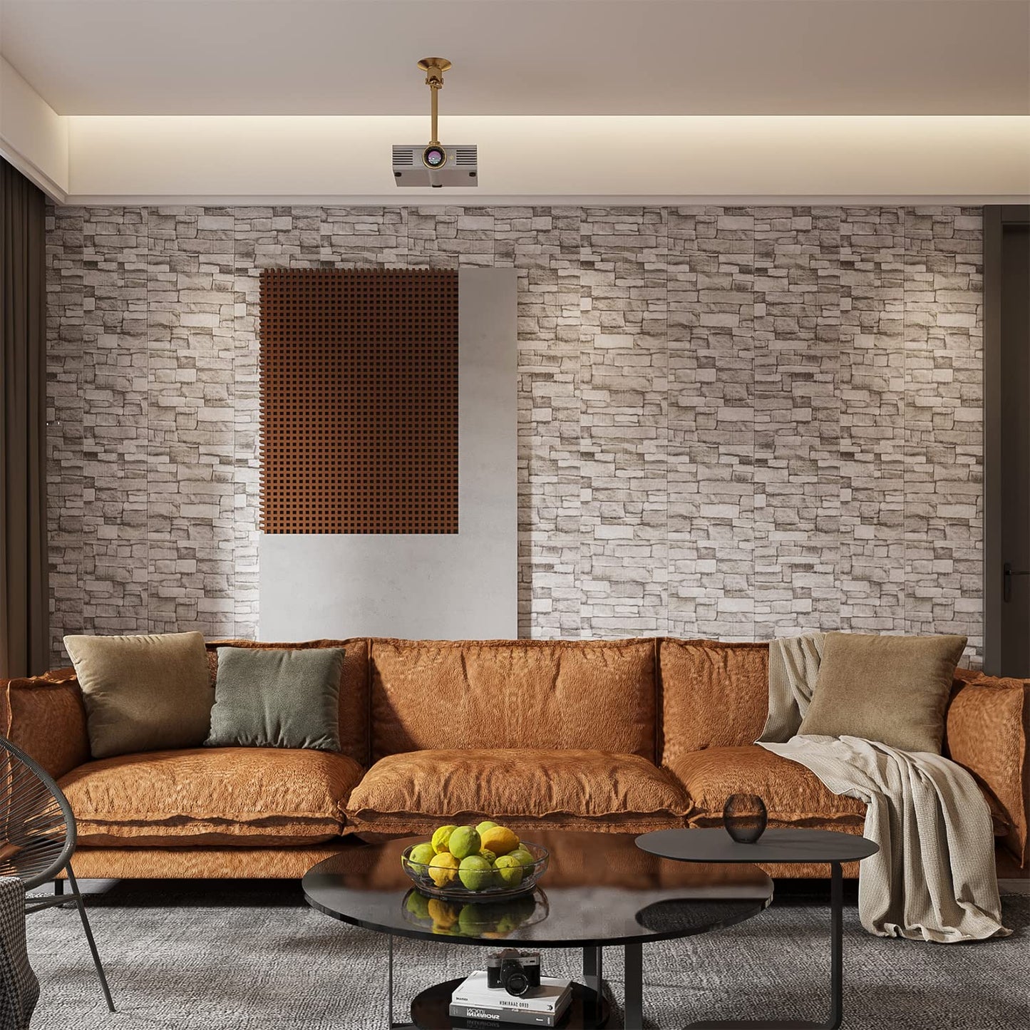 10PCS 3D Wall Panels Peel and Stick 3D Brick Wallpaper Peel and Stick Faux Stone Wall Panel Foam Brick Self-Adhesive Wallpaper (Rock,10pcs)