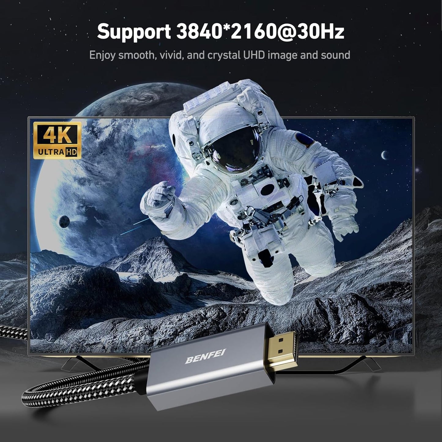 4K 6 1.2 1.4 BENFEI DisplayPort to HDMI Feet Cable[Aluminum Shell, Nylon Braided], Uni-Directional DP Computer to HDMI