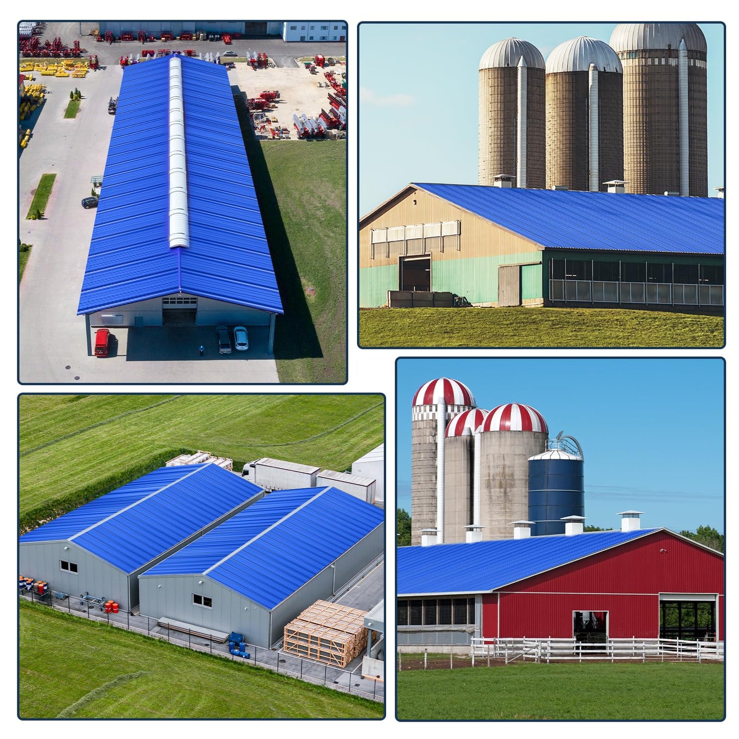 13 Pack PPGI Metal Roofing Panels, 66" x 36", 28 Gauge, 214 Sq. Ft. Coverage, Prepainted Galvanized Steel Sheets for Residential, Commercial, Pergolas, Gazebos, Fencing, and Patio Roofs（Blue）
