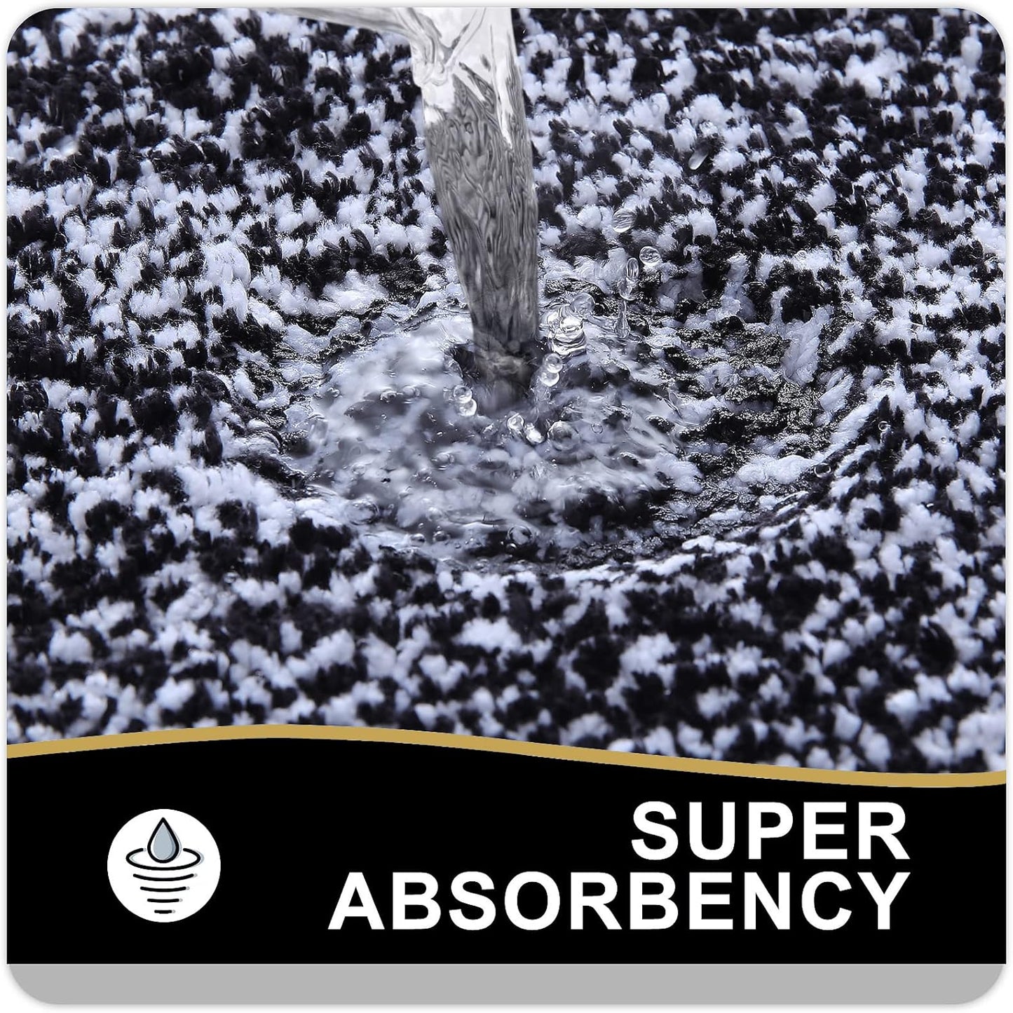 OLANLY Microfiber Bath Rugs - Extra Soft & Absorbent Non-Slip Mats | 24x16 Black, Machine Washable