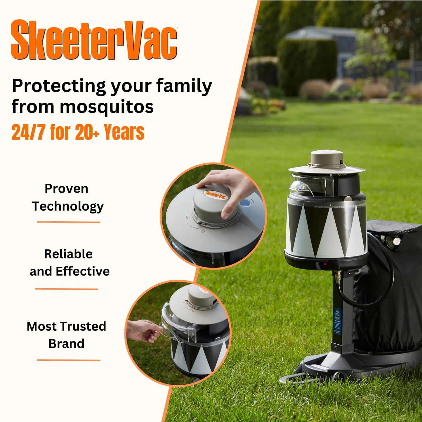 SkeeterVac SV5100 Mosquito Killer, Attractant, Lure, and Eliminator for Backyard Insects - 1+ Acre Coverage