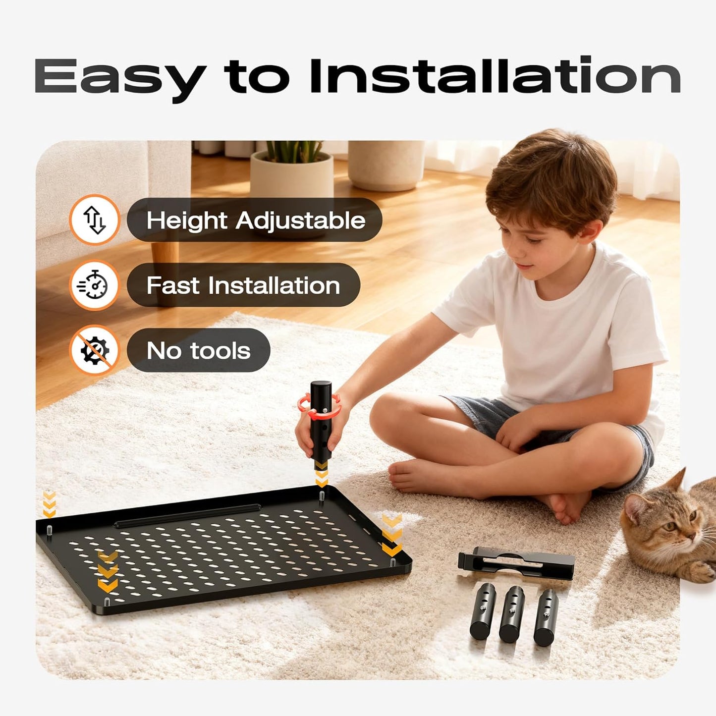 3 1 Pack Computer Monitor Stand Riser for Desk, Height Adjustable PC Laptop TV Desktop Monitor Stand Shelf, Metal