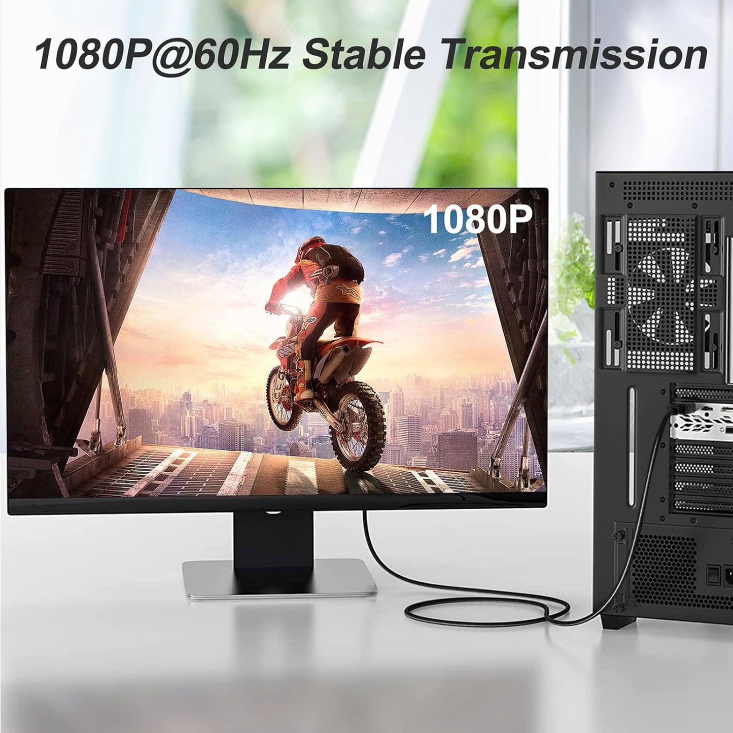 SHULIANCABLE 1080P (3M) DisplayPort to VGA Cable, DP to VGA Cable, DP Male to VGA Male Gold Plated, Compatible