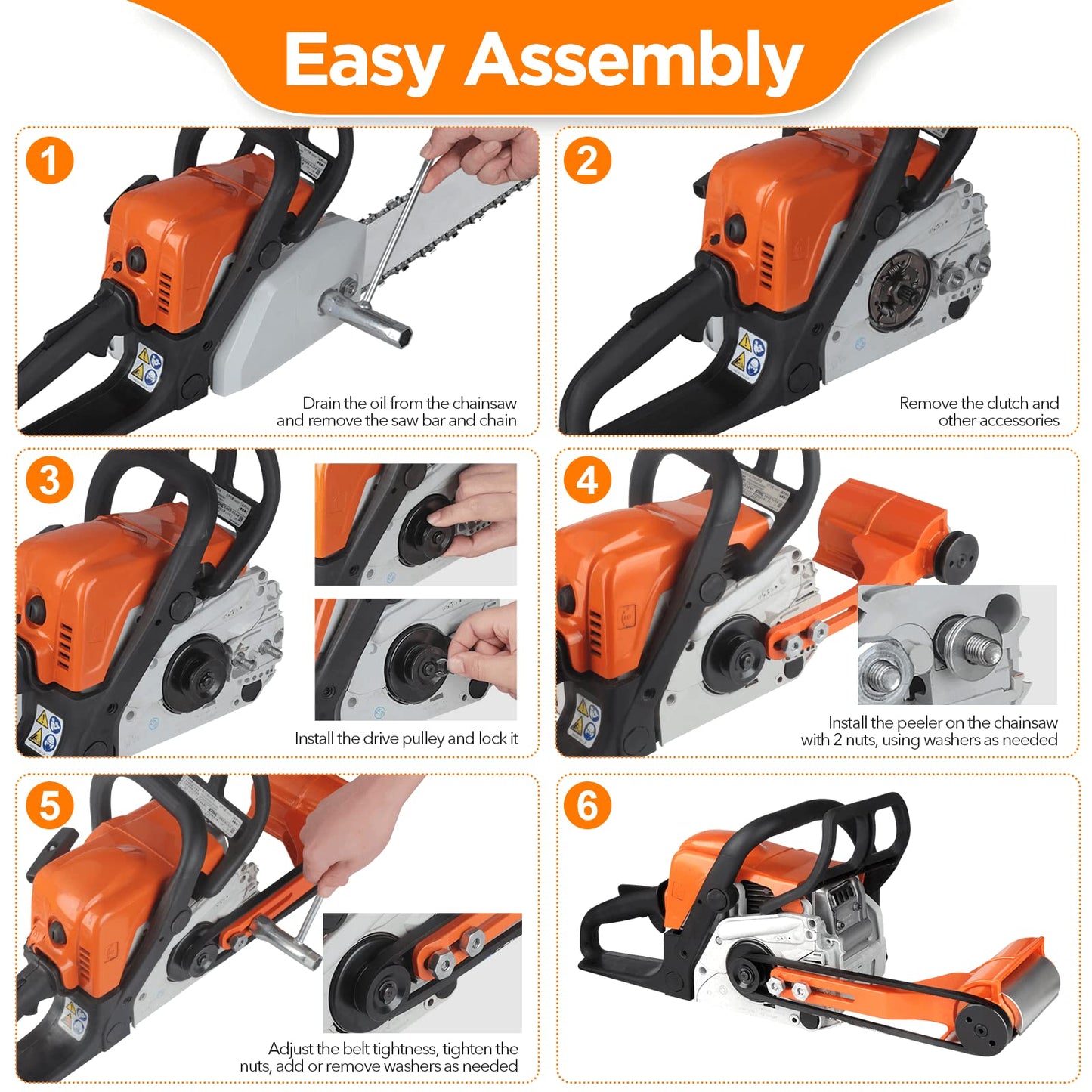 HOTYELL Chainsaw Carving Mill Attachment and Log Peeler Debarker for Husqvarna and STIHL