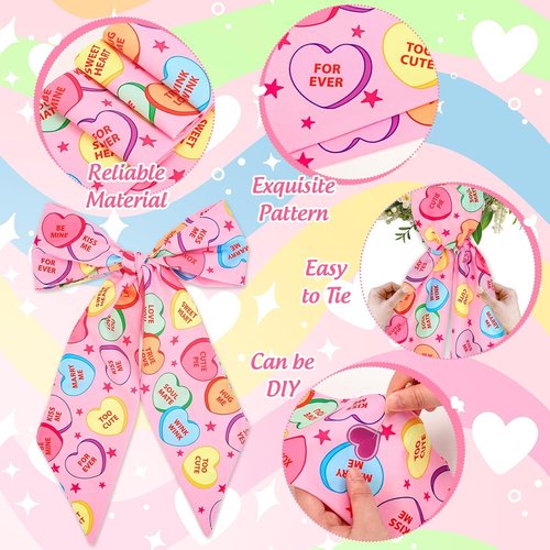 FYSUIMU Valentine's Day Wreath Sash - Conversation Heart Garland Ribbon | 2-Piece Indoor/Outdoor Decor