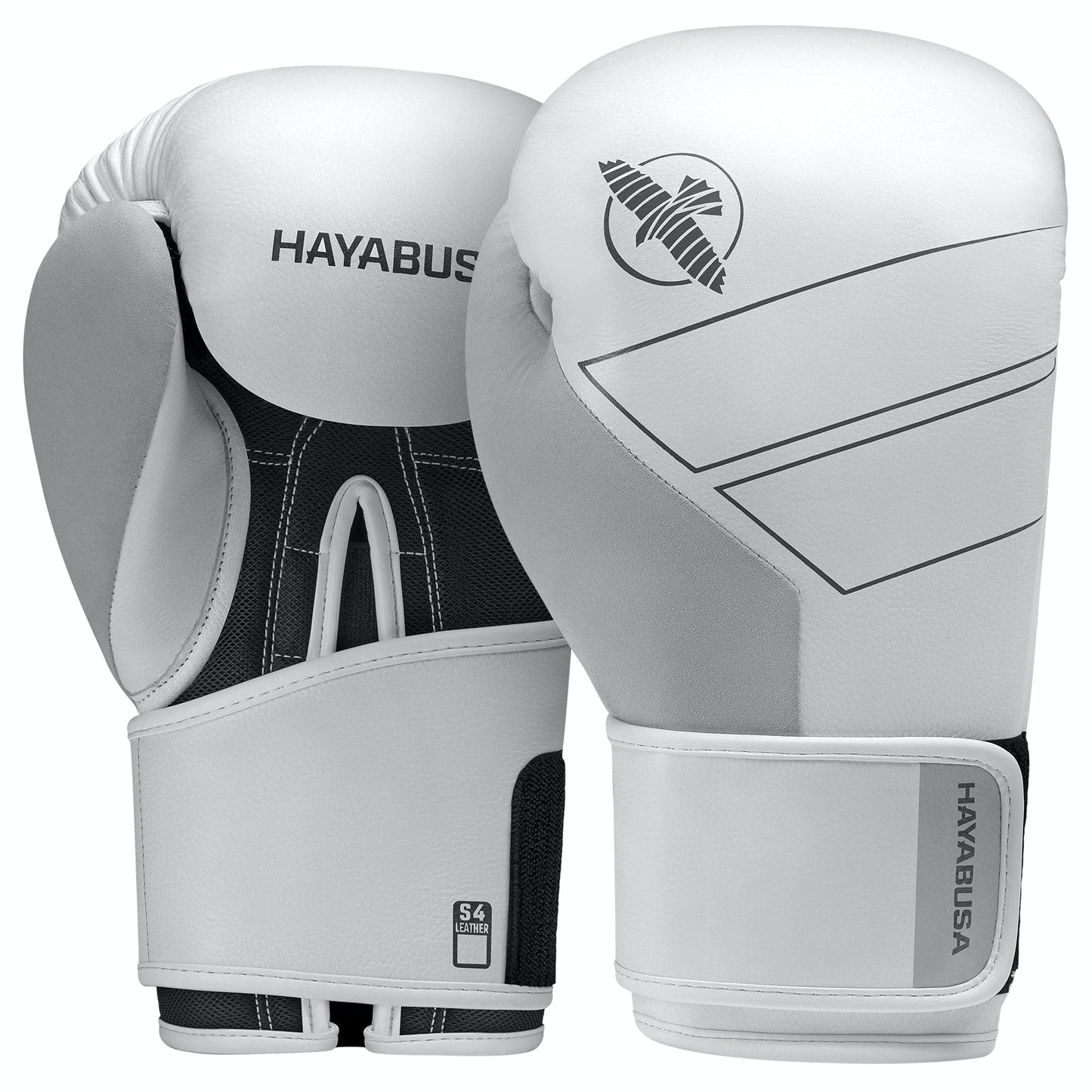 Hayabusa S4 Leather Boxing Gloves for Women & Men - White, 14oz