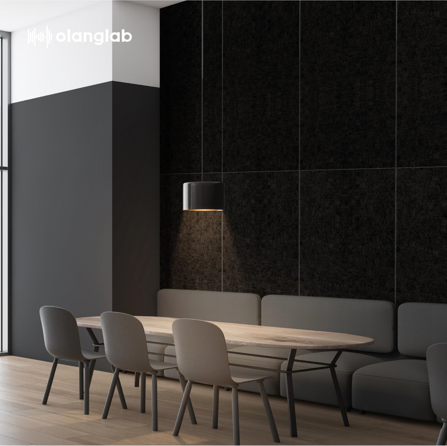 Olanglab Acoustic Wall Panels 10 Pack, 48 x 24 per Acoustic Panels Sound Absorbing, Sound Panels for Home Studio and Office, Plain Black