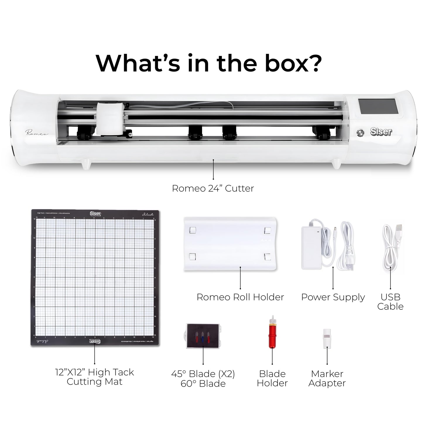Siser Romeo High-Definition Cutter - 24" Professional Cutting Machine for Vinyl, Paper, and More – WiFi Compatible with Windows & Mac - Includes Leonardo Design Studio Software, Roll Holder Accessory