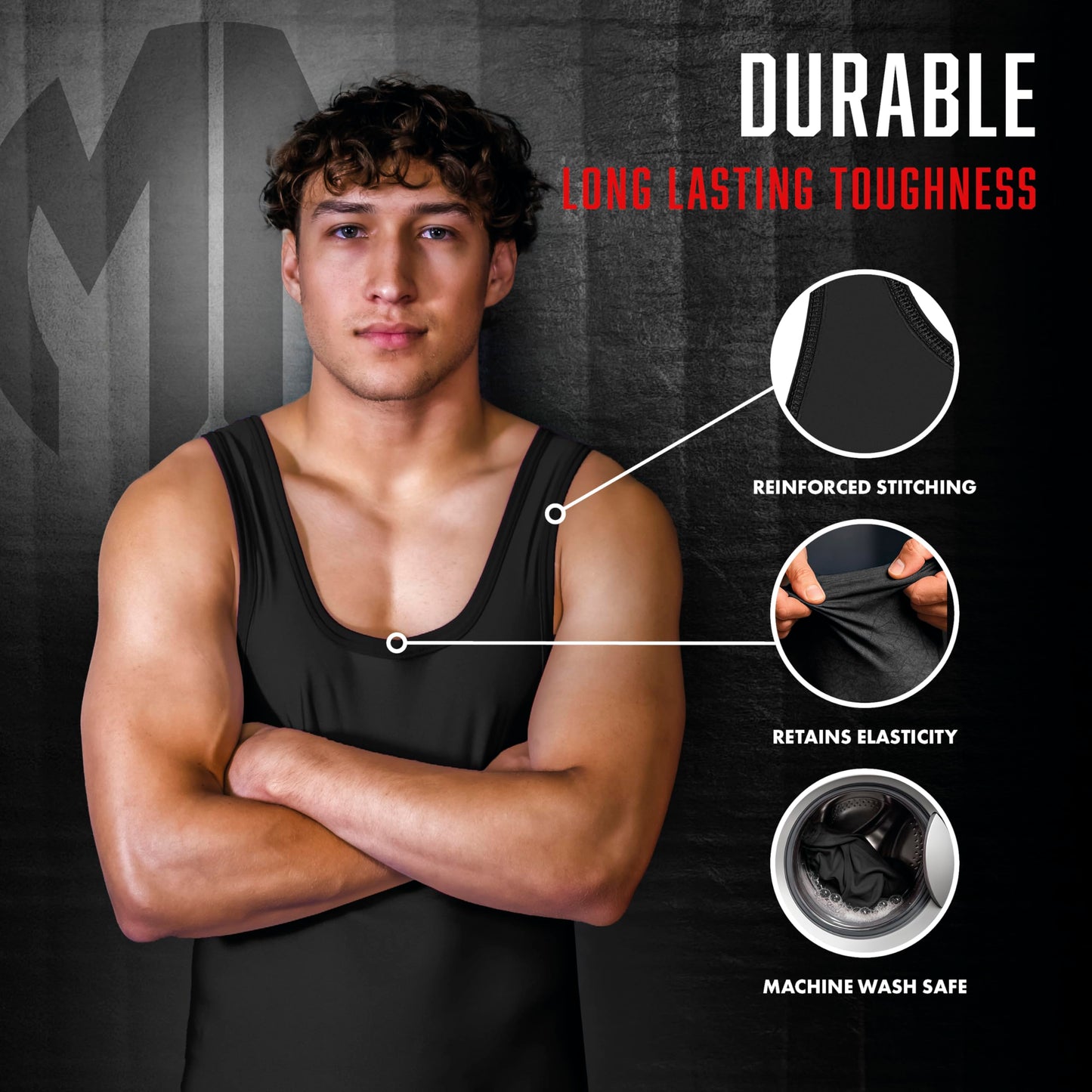 Matman Men’s & Youth Wrestling Singlet – High Performance Singlets for Wrestling or Weightlifting - Edge Singlet (Black, Small)