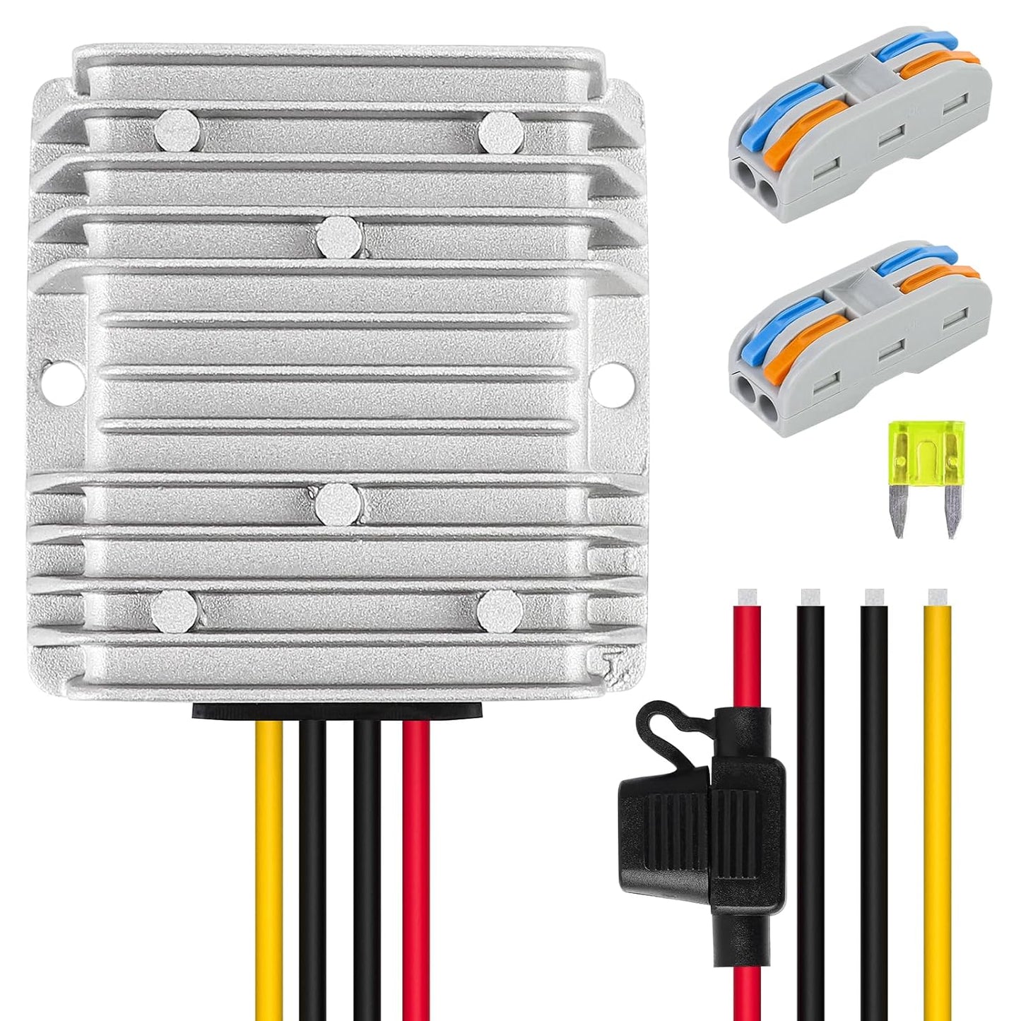 SUPERNIGHT 48V 36V 12V 240W 20A 12V to Voltage Converter Regulator Step Down to DC- DC Convert Reducer with Fuse