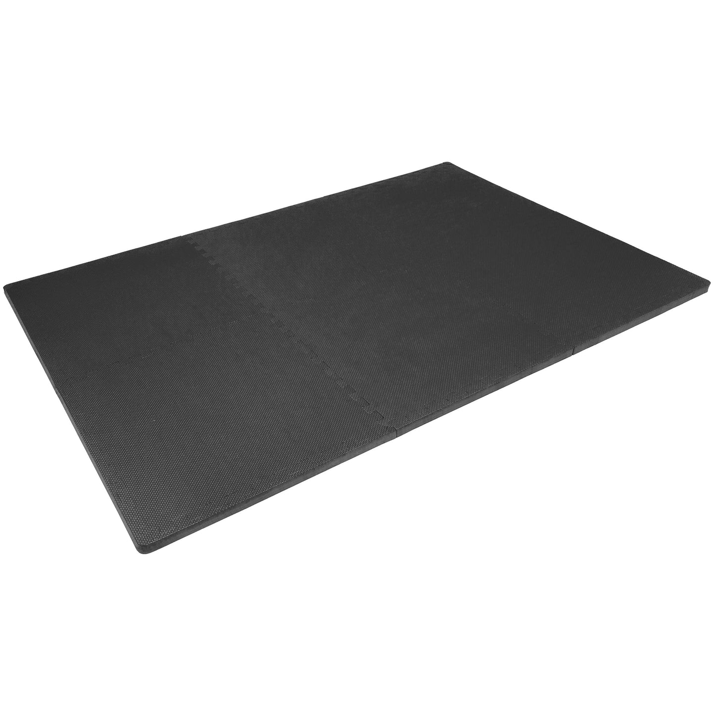 ProsourceFit Weaved Pattern Extra Thick Exercise Puzzle Mat 1-inch, EVA Foam Interlocking Tiles for Protective, Cushioned Flooring for Home and Gym Equipment; Black, 24 SQ FT, 6 Tiles