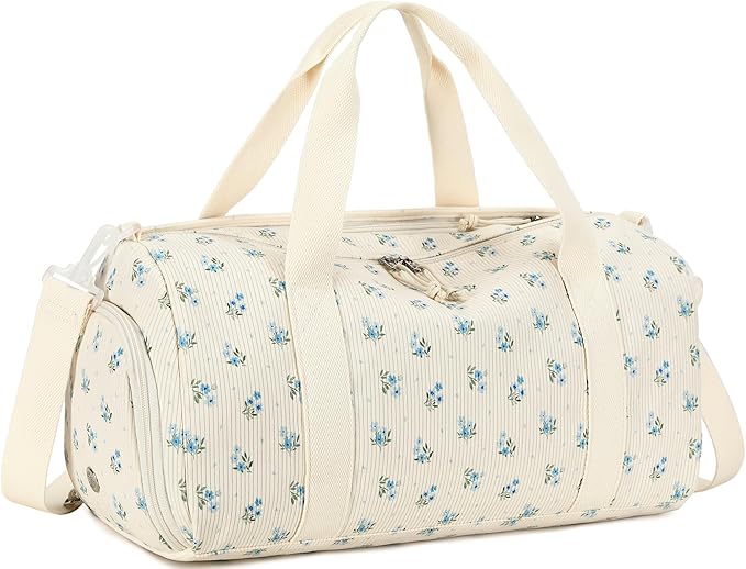 Duffle Bag for Gym Sports Women Girls Workout Travel Bag Weekender with Shoe Compartment and Wet Pocket