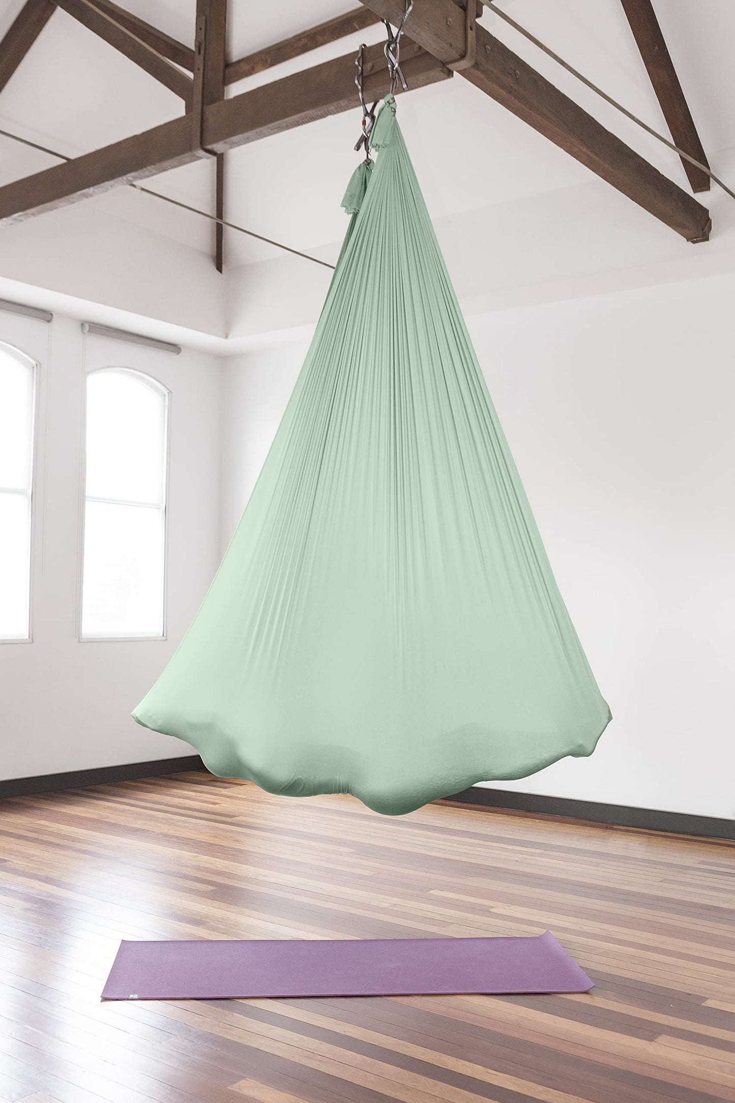 Pinc Active Silk Aerial Yoga Swing & Hammock Kit for Improved Yoga Inversions, Flexibility & Core Strength - Mint