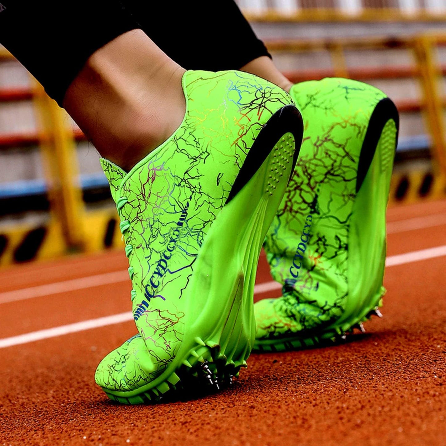 AOLEXWU Track Spike Shoes - Professional 8-Spike Running Spikes for Men Women Sprint Training Competition Green
