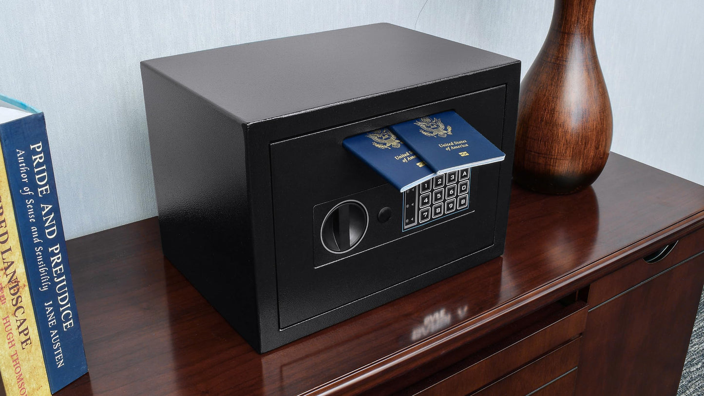 Barska Digital Depository Safe – 0.57 Cu. Ft Front-Load Drop Box for Cash, Money & Mail, Multi-User PIN Code Lock, Steel Construction, Anti-Pry Hinges, Backup Keys, Ideal for Business or Office