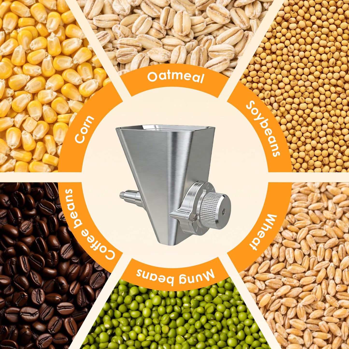 Ezato 2026 Grain Mill Attachment for KitchenAid Stand Mixer, All Metal 9 Levels Flour Mill for KitchenAid, Fit for Grinding Wheat, Corn, Oats, Millet, Coffee Beans