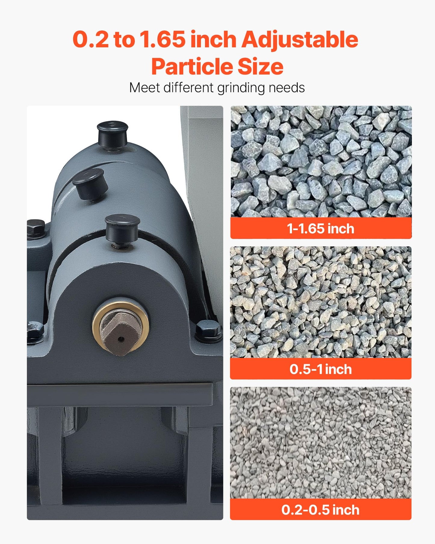 VEVOR Jaw Crusher Machine, 2.2KW High Power Rock Stone Crush Machine, 6.10 x 5.12 inch Feeding Port, 1740 RPM Speed Stone Shatter Grinder, Electric Stone Shatter 220V, for Rock Coal Glass Bottle